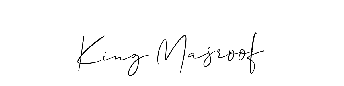 Make a short King Masroof signature style. Manage your documents anywhere anytime using Allison_Script. Create and add eSignatures, submit forms, share and send files easily. King Masroof signature style 2 images and pictures png