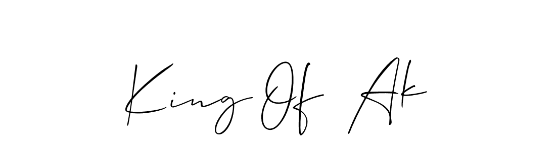 The best way (Allison_Script) to make a short signature is to pick only two or three words in your name. The name King Of  Ak include a total of six letters. For converting this name. King Of  Ak signature style 2 images and pictures png
