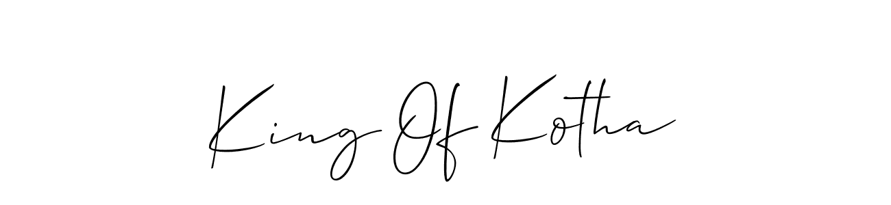 Design your own signature with our free online signature maker. With this signature software, you can create a handwritten (Allison_Script) signature for name King Of Kotha. King Of Kotha signature style 2 images and pictures png