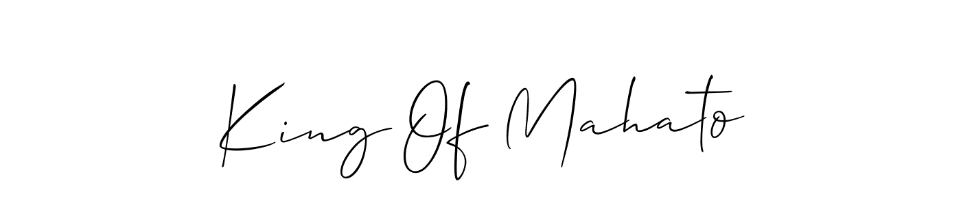 Also You can easily find your signature by using the search form. We will create King Of Mahato name handwritten signature images for you free of cost using Allison_Script sign style. King Of Mahato signature style 2 images and pictures png