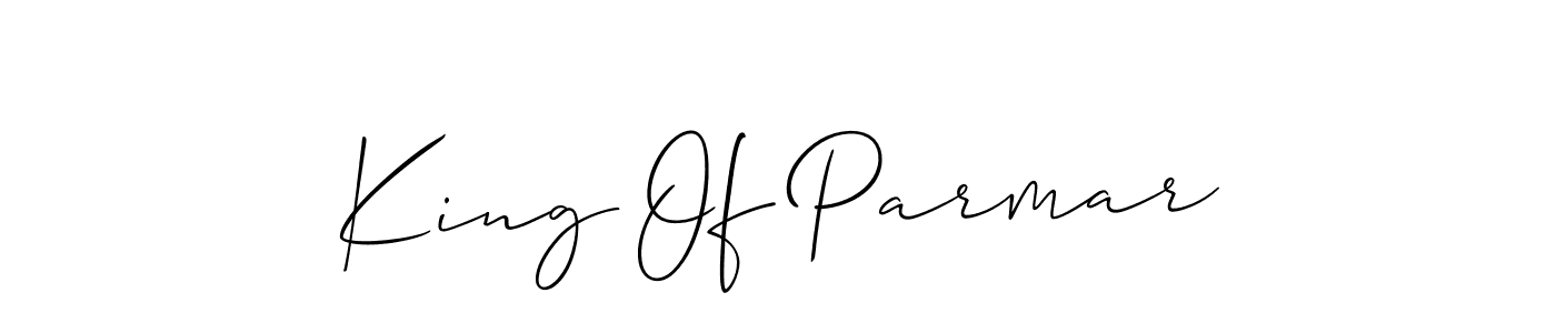 The best way (Allison_Script) to make a short signature is to pick only two or three words in your name. The name King Of Parmar include a total of six letters. For converting this name. King Of Parmar signature style 2 images and pictures png