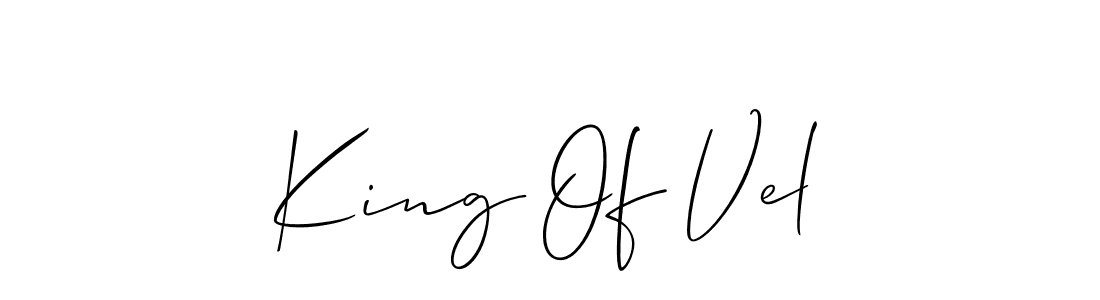 Design your own signature with our free online signature maker. With this signature software, you can create a handwritten (Allison_Script) signature for name King Of Vel. King Of Vel signature style 2 images and pictures png