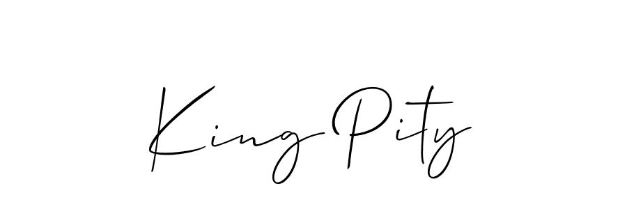 Use a signature maker to create a handwritten signature online. With this signature software, you can design (Allison_Script) your own signature for name King Pity. King Pity signature style 2 images and pictures png