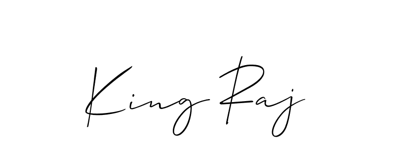 Also You can easily find your signature by using the search form. We will create King Raj name handwritten signature images for you free of cost using Allison_Script sign style. King Raj signature style 2 images and pictures png