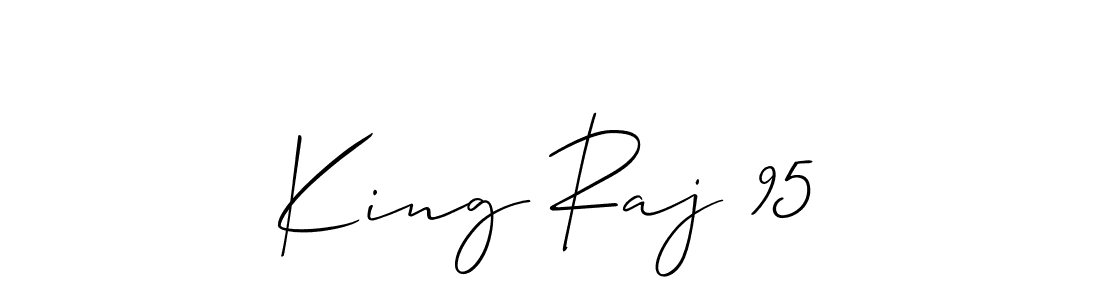 Use a signature maker to create a handwritten signature online. With this signature software, you can design (Allison_Script) your own signature for name King Raj 95. King Raj 95 signature style 2 images and pictures png