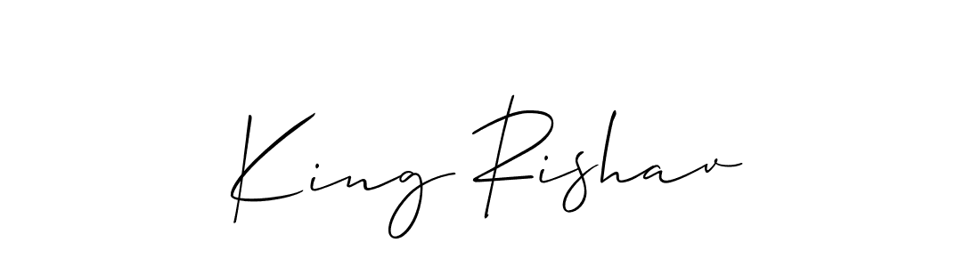 The best way (Allison_Script) to make a short signature is to pick only two or three words in your name. The name King Rishav include a total of six letters. For converting this name. King Rishav signature style 2 images and pictures png