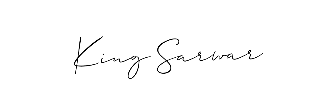 Also You can easily find your signature by using the search form. We will create King Sarwar name handwritten signature images for you free of cost using Allison_Script sign style. King Sarwar signature style 2 images and pictures png