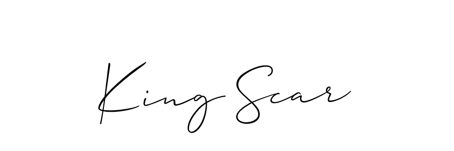 Make a beautiful signature design for name King Scar. With this signature (Allison_Script) style, you can create a handwritten signature for free. King Scar signature style 2 images and pictures png