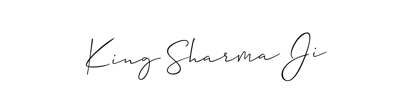 Create a beautiful signature design for name King Sharma Ji. With this signature (Allison_Script) fonts, you can make a handwritten signature for free. King Sharma Ji signature style 2 images and pictures png