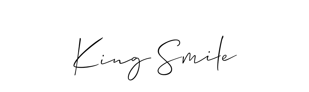 How to make King Smile name signature. Use Allison_Script style for creating short signs online. This is the latest handwritten sign. King Smile signature style 2 images and pictures png