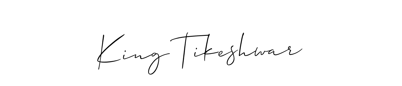 How to make King Tikeshwar name signature. Use Allison_Script style for creating short signs online. This is the latest handwritten sign. King Tikeshwar signature style 2 images and pictures png