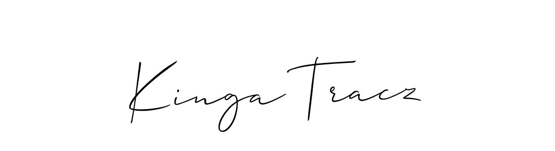 You should practise on your own different ways (Allison_Script) to write your name (Kinga Tracz) in signature. don't let someone else do it for you. Kinga Tracz signature style 2 images and pictures png