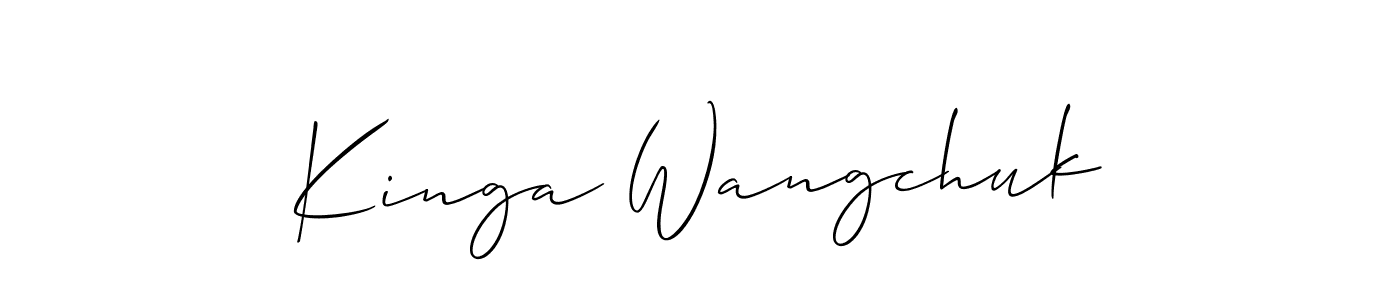 This is the best signature style for the Kinga Wangchuk name. Also you like these signature font (Allison_Script). Mix name signature. Kinga Wangchuk signature style 2 images and pictures png