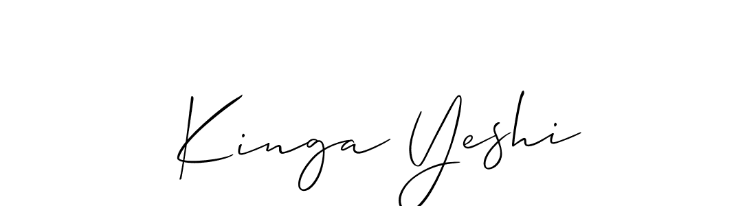 How to make Kinga Yeshi name signature. Use Allison_Script style for creating short signs online. This is the latest handwritten sign. Kinga Yeshi signature style 2 images and pictures png