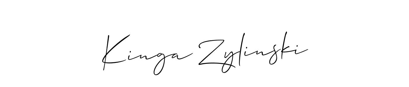 if you are searching for the best signature style for your name Kinga Zylinski. so please give up your signature search. here we have designed multiple signature styles  using Allison_Script. Kinga Zylinski signature style 2 images and pictures png