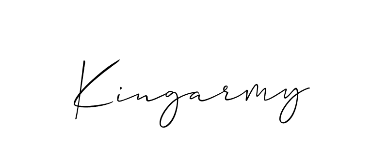 Allison_Script is a professional signature style that is perfect for those who want to add a touch of class to their signature. It is also a great choice for those who want to make their signature more unique. Get Kingarmy name to fancy signature for free. Kingarmy signature style 2 images and pictures png