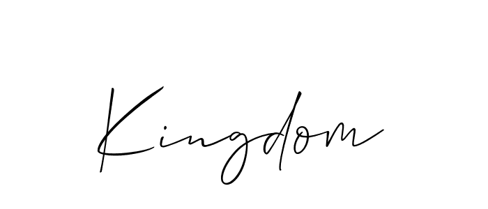 Use a signature maker to create a handwritten signature online. With this signature software, you can design (Allison_Script) your own signature for name Kingdom. Kingdom signature style 2 images and pictures png