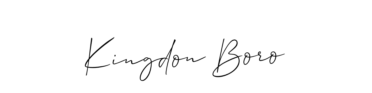 How to make Kingdon Boro name signature. Use Allison_Script style for creating short signs online. This is the latest handwritten sign. Kingdon Boro signature style 2 images and pictures png