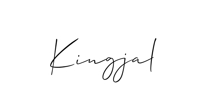 Make a beautiful signature design for name Kingjal. With this signature (Allison_Script) style, you can create a handwritten signature for free. Kingjal signature style 2 images and pictures png