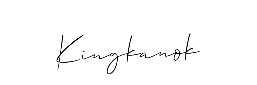 How to make Kingkanok signature? Allison_Script is a professional autograph style. Create handwritten signature for Kingkanok name. Kingkanok signature style 2 images and pictures png