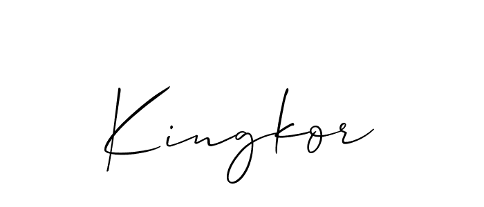 The best way (Allison_Script) to make a short signature is to pick only two or three words in your name. The name Kingkor include a total of six letters. For converting this name. Kingkor signature style 2 images and pictures png