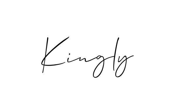 How to make Kingly signature? Allison_Script is a professional autograph style. Create handwritten signature for Kingly name. Kingly signature style 2 images and pictures png