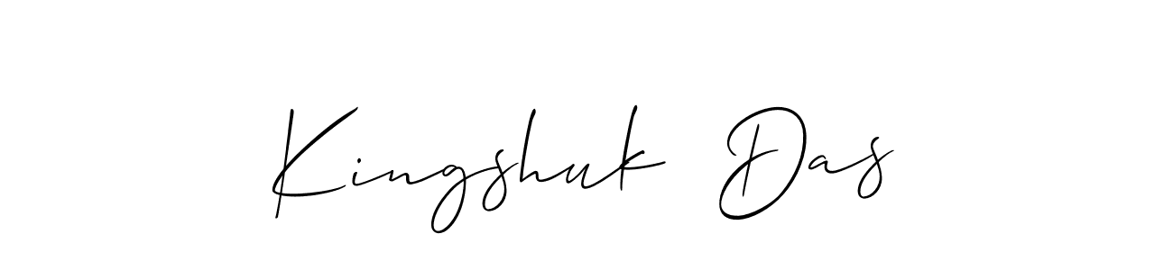 Also You can easily find your signature by using the search form. We will create Kingshuk  Das name handwritten signature images for you free of cost using Allison_Script sign style. Kingshuk  Das signature style 2 images and pictures png