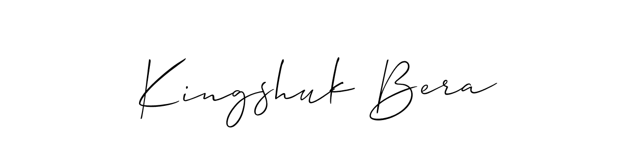 Also You can easily find your signature by using the search form. We will create Kingshuk Bera name handwritten signature images for you free of cost using Allison_Script sign style. Kingshuk Bera signature style 2 images and pictures png