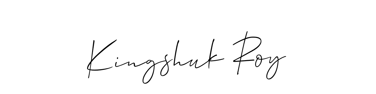 How to make Kingshuk Roy signature? Allison_Script is a professional autograph style. Create handwritten signature for Kingshuk Roy name. Kingshuk Roy signature style 2 images and pictures png