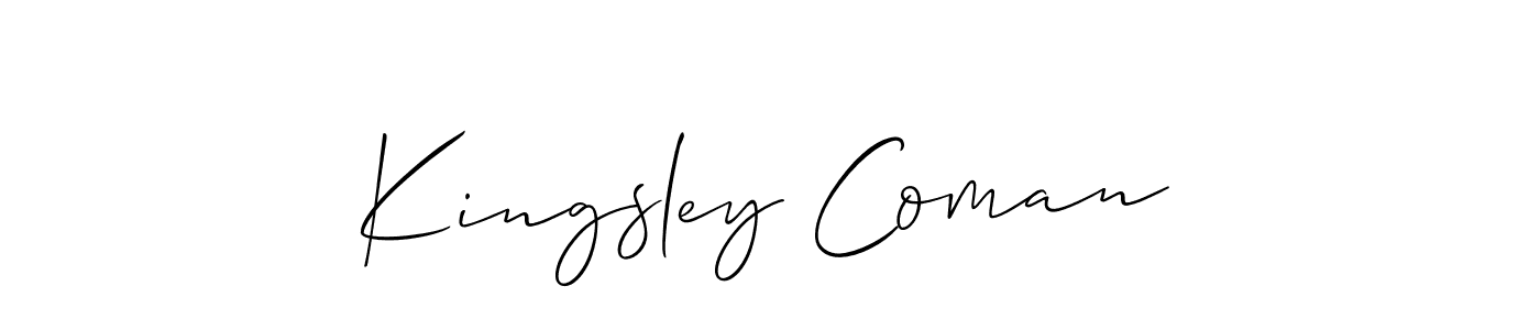 This is the best signature style for the Kingsley Coman name. Also you like these signature font (Allison_Script). Mix name signature. Kingsley Coman signature style 2 images and pictures png