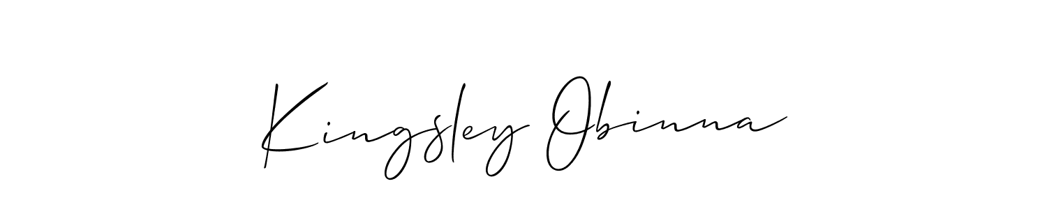How to make Kingsley Obinna name signature. Use Allison_Script style for creating short signs online. This is the latest handwritten sign. Kingsley Obinna signature style 2 images and pictures png