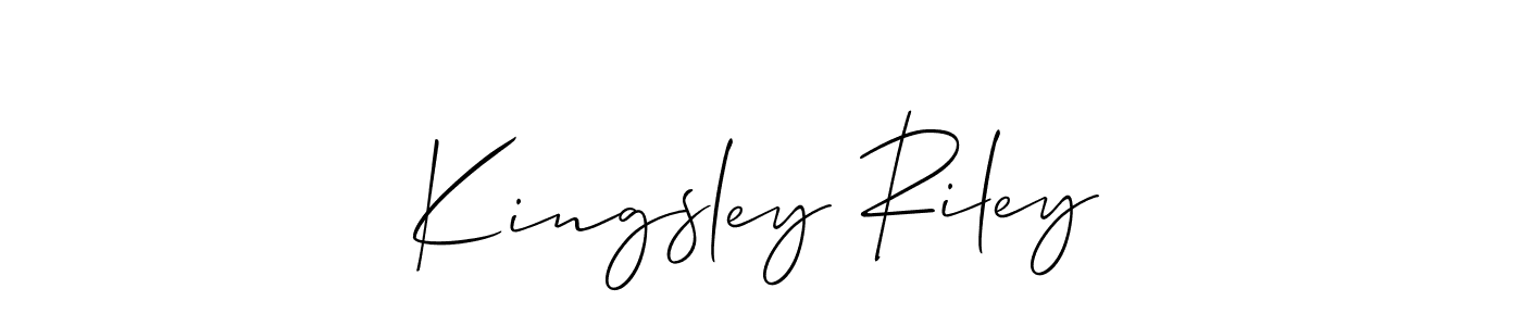 Similarly Allison_Script is the best handwritten signature design. Signature creator online .You can use it as an online autograph creator for name Kingsley Riley. Kingsley Riley signature style 2 images and pictures png