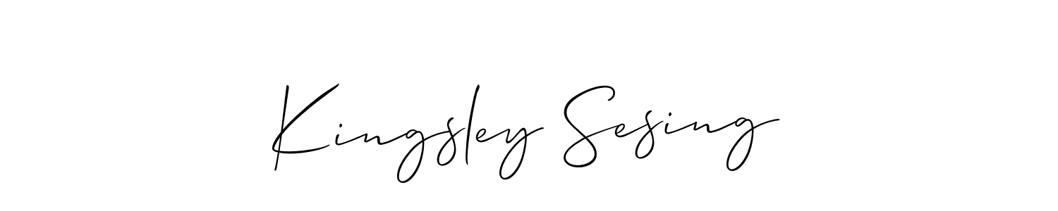 Create a beautiful signature design for name Kingsley Sesing. With this signature (Allison_Script) fonts, you can make a handwritten signature for free. Kingsley Sesing signature style 2 images and pictures png