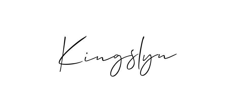 Kingslyn stylish signature style. Best Handwritten Sign (Allison_Script) for my name. Handwritten Signature Collection Ideas for my name Kingslyn. Kingslyn signature style 2 images and pictures png
