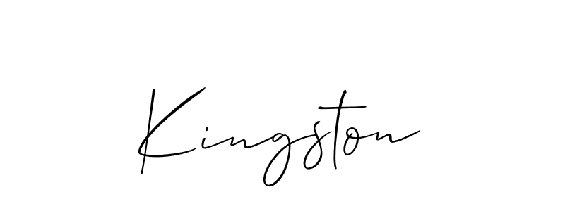Create a beautiful signature design for name Kingston. With this signature (Allison_Script) fonts, you can make a handwritten signature for free. Kingston signature style 2 images and pictures png
