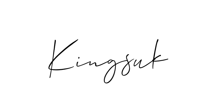 Also You can easily find your signature by using the search form. We will create Kingsuk name handwritten signature images for you free of cost using Allison_Script sign style. Kingsuk signature style 2 images and pictures png