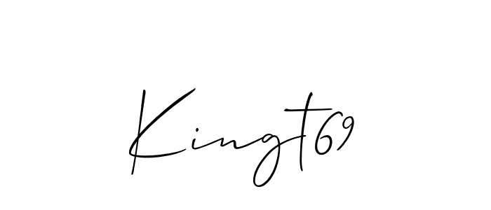The best way (Allison_Script) to make a short signature is to pick only two or three words in your name. The name Kingt69 include a total of six letters. For converting this name. Kingt69 signature style 2 images and pictures png
