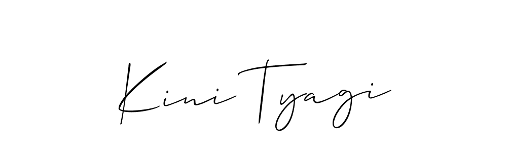 Allison_Script is a professional signature style that is perfect for those who want to add a touch of class to their signature. It is also a great choice for those who want to make their signature more unique. Get Kini Tyagi name to fancy signature for free. Kini Tyagi signature style 2 images and pictures png