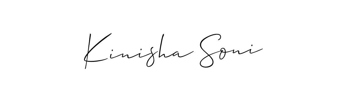 Allison_Script is a professional signature style that is perfect for those who want to add a touch of class to their signature. It is also a great choice for those who want to make their signature more unique. Get Kinisha Soni name to fancy signature for free. Kinisha Soni signature style 2 images and pictures png