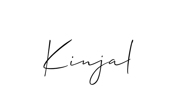 How to make Kinjal signature? Allison_Script is a professional autograph style. Create handwritten signature for Kinjal name. Kinjal signature style 2 images and pictures png