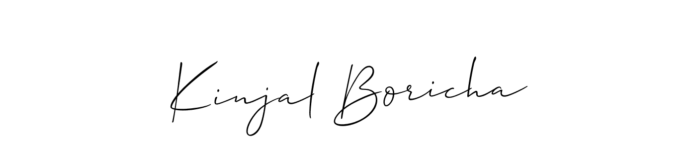 How to make Kinjal Boricha signature? Allison_Script is a professional autograph style. Create handwritten signature for Kinjal Boricha name. Kinjal Boricha signature style 2 images and pictures png