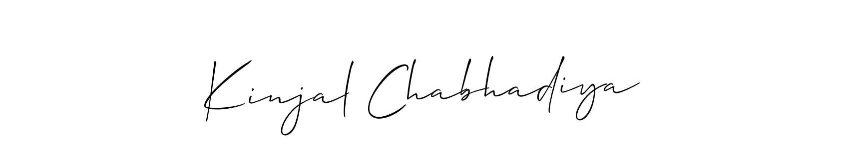 Also we have Kinjal Chabhadiya name is the best signature style. Create professional handwritten signature collection using Allison_Script autograph style. Kinjal Chabhadiya signature style 2 images and pictures png