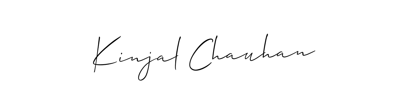 Also we have Kinjal Chauhan name is the best signature style. Create professional handwritten signature collection using Allison_Script autograph style. Kinjal Chauhan signature style 2 images and pictures png