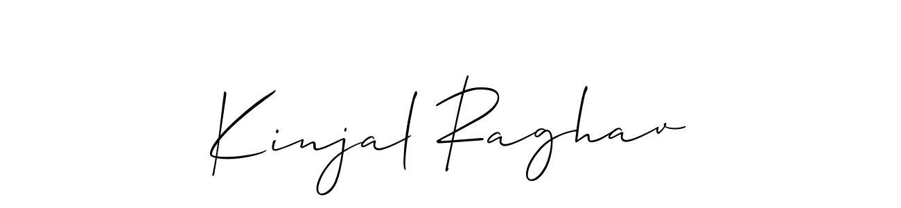 How to make Kinjal Raghav signature? Allison_Script is a professional autograph style. Create handwritten signature for Kinjal Raghav name. Kinjal Raghav signature style 2 images and pictures png