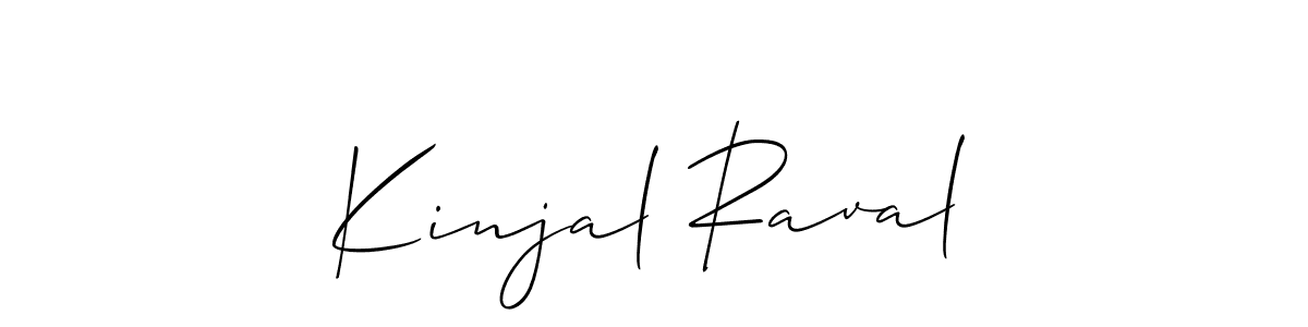 How to Draw Kinjal Raval signature style? Allison_Script is a latest design signature styles for name Kinjal Raval. Kinjal Raval signature style 2 images and pictures png