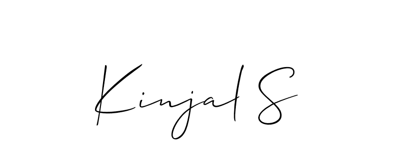 Allison_Script is a professional signature style that is perfect for those who want to add a touch of class to their signature. It is also a great choice for those who want to make their signature more unique. Get Kinjal S name to fancy signature for free. Kinjal S signature style 2 images and pictures png