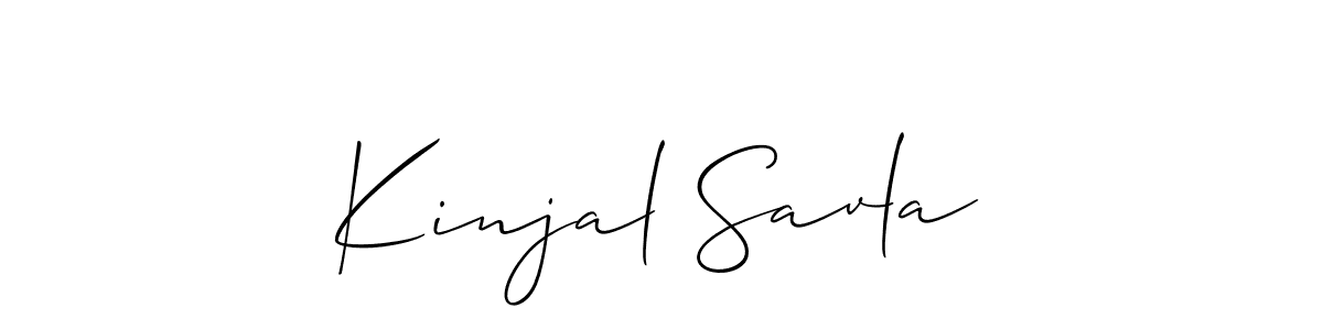 The best way (Allison_Script) to make a short signature is to pick only two or three words in your name. The name Kinjal Savla include a total of six letters. For converting this name. Kinjal Savla signature style 2 images and pictures png
