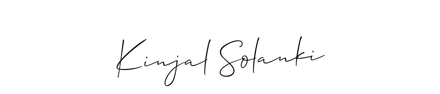 Make a beautiful signature design for name Kinjal Solanki. With this signature (Allison_Script) style, you can create a handwritten signature for free. Kinjal Solanki signature style 2 images and pictures png