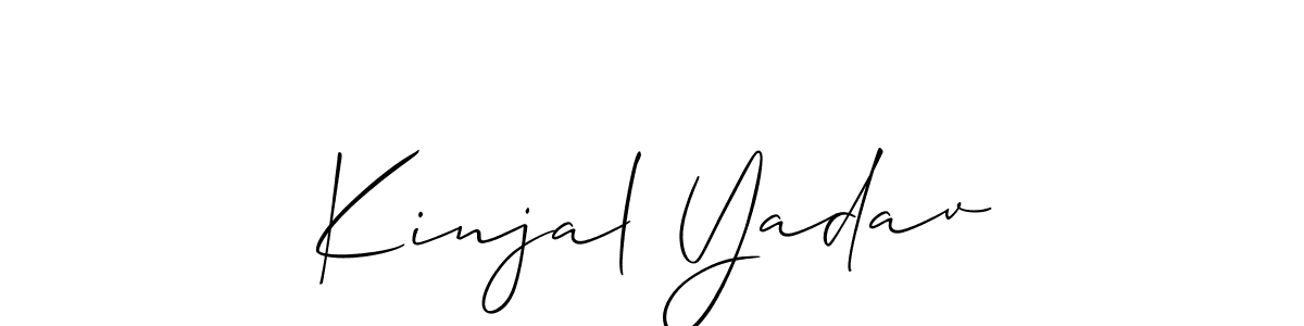 Use a signature maker to create a handwritten signature online. With this signature software, you can design (Allison_Script) your own signature for name Kinjal Yadav. Kinjal Yadav signature style 2 images and pictures png
