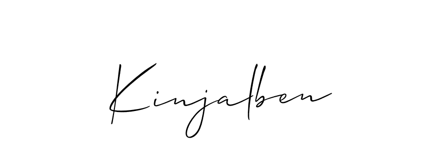 Also we have Kinjalben name is the best signature style. Create professional handwritten signature collection using Allison_Script autograph style. Kinjalben signature style 2 images and pictures png